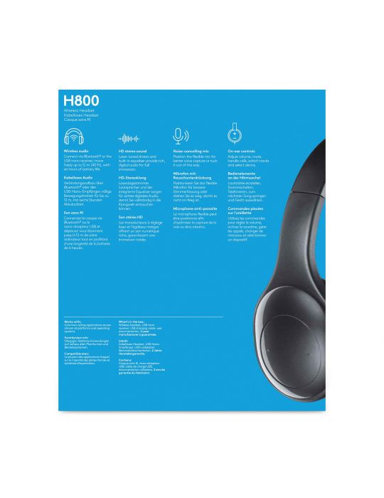 Logitech H800 Bluetooth Wireless Headset Căști Fără fir Bandă de fixare pe cap Birou/Call center Negru Logitech - 10