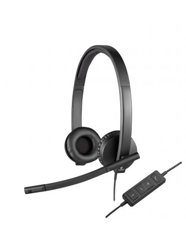 Logitech USB Headset H570e Stereo Căști Prin cablu Bandă de fixare pe cap Birou/Call center Negru Logitech - 1 - Tik.ro