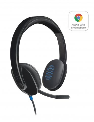 Logitech H540 USB Computer Headset Căști Prin cablu Bandă de fixare pe cap Birou/Call center USB Tip-A Negru Logitech - 1 - Tik.ro