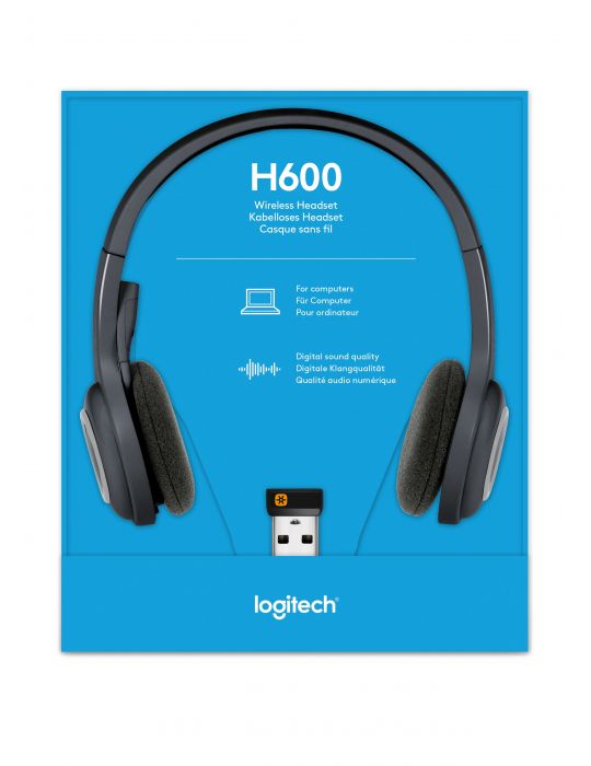 Logitech H600 Wireless Headset Căști Fără fir Bandă de fixare pe cap Birou/Call center Bluetooth Negru Logitech - 9