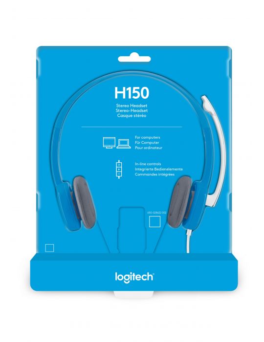 Logitech H150 Stereo Headset Căști Prin cablu Bandă de fixare pe cap Birou/Call center Albastru Logitech - 10