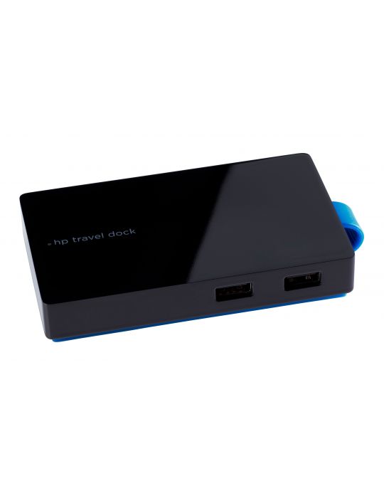 HP USB Travel Dock Prin cablu USB 3.2 Gen 1 (3.1 Gen 1) Type-A Negru Hp - 1