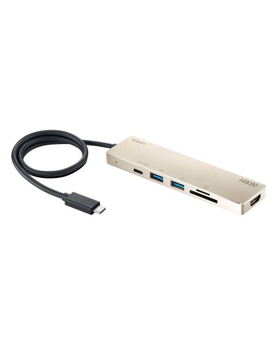 ATEN UH3239 Prin cablu USB 3.2 Gen 1 (3.1 Gen 1) Type-C Negru, De aur Aten - 1