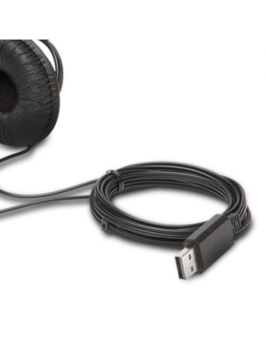 Kensington K97601WW cască audio & cască cu microfon Căști Prin cablu Bandă de fixare pe cap Calls/Music USB Tip-A Negru Kensingt