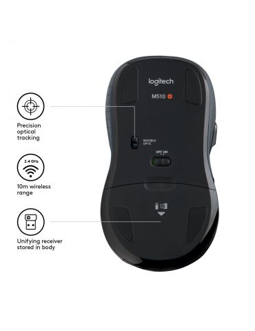 Logitech Wireless Mouse M510 mouse-uri RF fără fir Cu laser Logitech - 6
