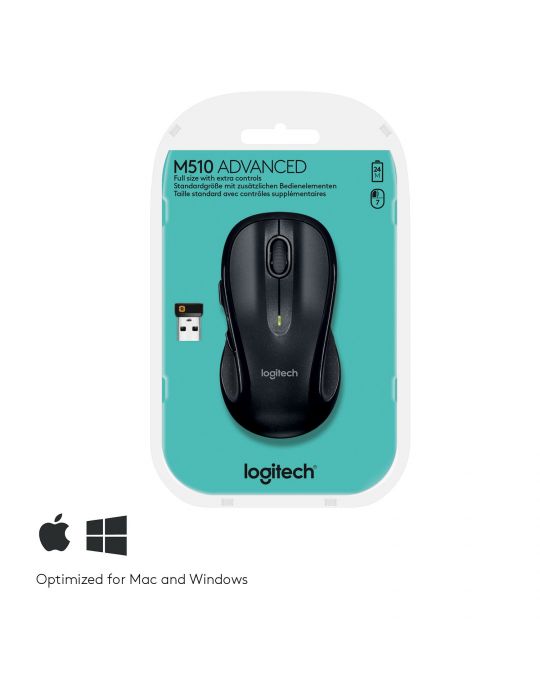 Logitech Wireless Mouse M510 mouse-uri RF fără fir Cu laser Logitech - 8