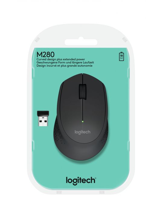 Logitech Wireless Mouse M280 mouse-uri Mâna dreaptă RF fără fir Optice 1000 DPI Logitech - 5