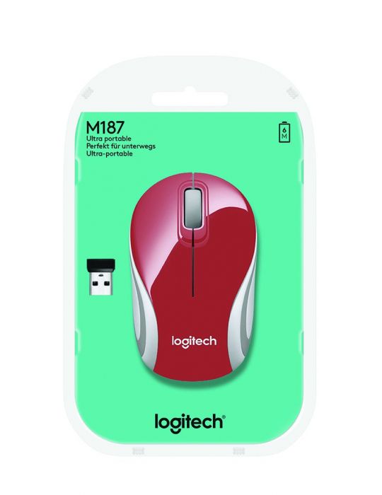 Logitech Wireless Mini Mouse M187 mouse-uri Ambidextru RF fără fir Optice 1000 DPI Logitech - 4
