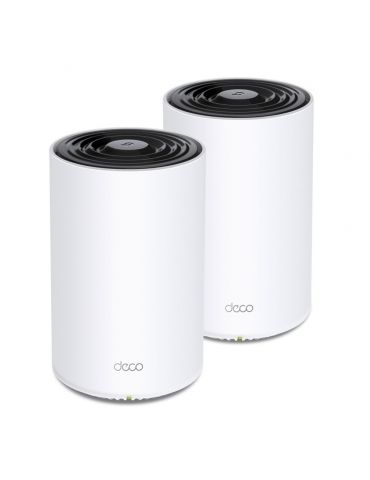 TP-LINK Deco X68 (2-pack) Tri-band (2.4 GHz / 5 GHz / 5 GHz) Wi-Fi 6 (802.11ax) Negru, Alb Intern Tp-link - 1 - Tik.ro