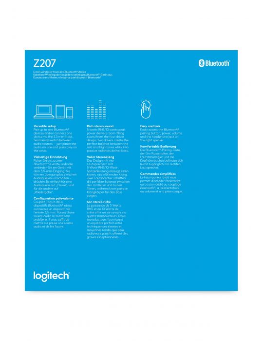 Logitech Z207 Bluetooth® Computer Speakers Alb Prin cablu & Wireless 10 W Logitech - 10