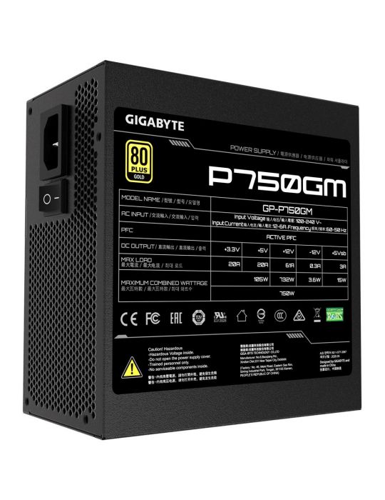 Gigabyte P750GM unități de alimentare cu curent 750 W 20+4 pin ATX ATX Negru Gigabyte - 2