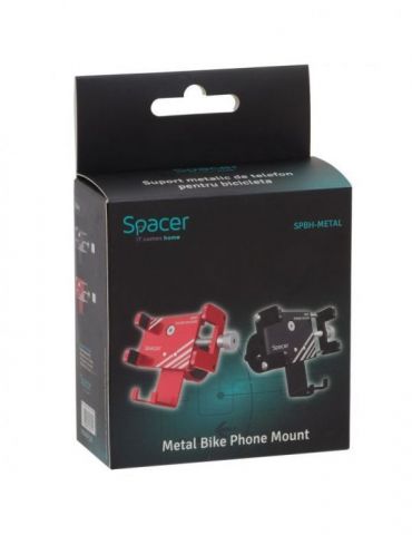 Suport bicicleta spacer pt. smartphone fixare de ghidon metalic black cheie de montare  spbh-metal-bk Spacer - 1 - Tik.ro