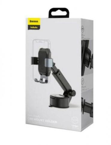 Suport auto baseus simplism pt. smartphone fixare parbriz sau bord prin ventuza metalic negru suyl-tk01 - 6953156226326 Baseus -