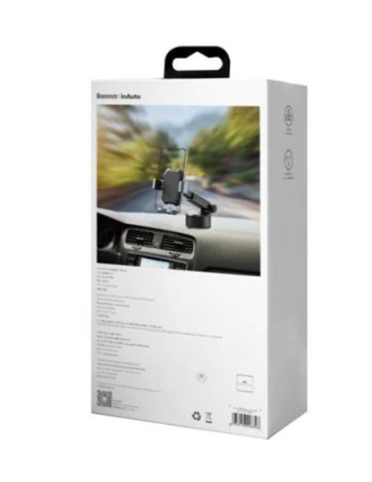 Suport auto baseus simplism pt. smartphone fixare parbriz sau bord prin ventuza metalic negru suyl-tk01 - 6953156226326 Baseus -