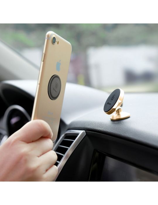 Suport auto baseus small ears pt. smartphone fixare bord prin lipire unghi reglabil negru suer-b01 - 6953156253063 Baseus - 1