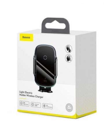 Suport auto si incarcator wireless baseus light electric pt. smartphone  2 in 1 fixare ventuza sau grila ventilatie incarcare Ba