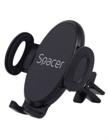 Suport auto spacer pt. smartphone fixare in ventilatie prin clips prindere laterala rotire 360 grade car holder negru spch-gr Sp