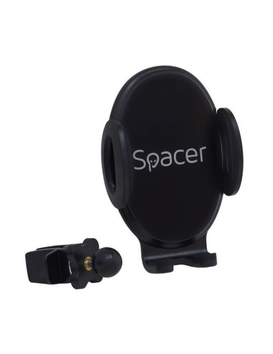 Suport auto spacer pt. smartphone fixare in ventilatie prin clips prindere laterala rotire 360 grade car holder negru spch-gr Sp