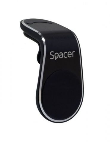 Suport auto spacer pt. smartphone fixare in grilaj bord prindere magnetica telefon 360 grade black spt-mgn Spacer - 1 - Tik.ro