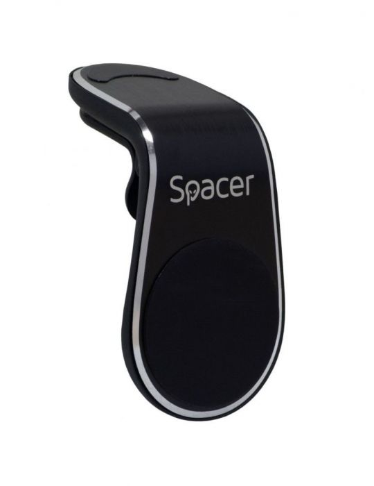 Suport auto spacer pt. smartphone fixare in grilaj bord prindere magnetica telefon 360 grade black spt-mgn Spacer - 1