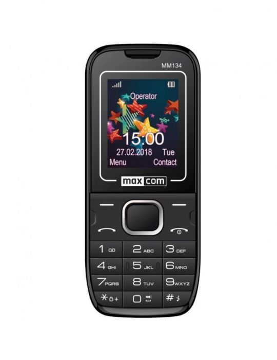Telefon mm134 dual sim 1.8 camera vga black mm134 black (include tv 0.5lei) Maxcom - 1