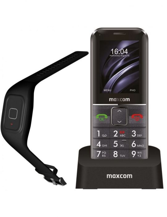 Telefon mm735 single sim (cu tracker gps incorp) +  bratara sos ip67 mm735 black (include tv 0.5lei) Maxcom - 1