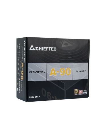 Sursa chieftec 550w (real) a-90 series semi-modulara fan 14cm compatibila 80plus gold 90% eficienta 1x cpu 4+4 2x pci-e (6+2) Ch