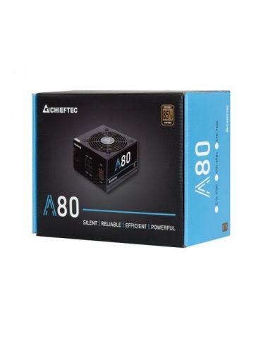 Sursa chieftec 550w (real) a-80 series semi-modulara fan 12cm compatibila 80plus bronze 85% eficienta 1x cpu 4+4 2x pci-e (6+ Ch