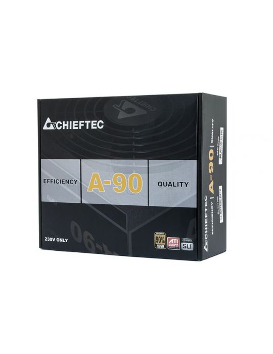Sursa chieftec 750w (real) a-90 series semi-modulara fan 14cm compatibila 80plus gold 90% eficienta 1x cpu 4+4 4x pci-e (6+2) Ch
