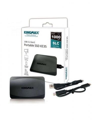 Ssd extern kingmax ke35 500 gb 2.5 inch usb 3.2 3d nand r/w: 1.000/600 mb/s km500gke35bk (include tv 0.18lei) Kingmax - 1