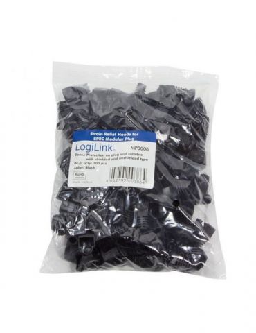 Manson mufe rj-45 logilink pt. cablu utp ftp sftp rj-45 (t) plastic 100 buc negru mp0006 Logilink - 1 - Tik.ro