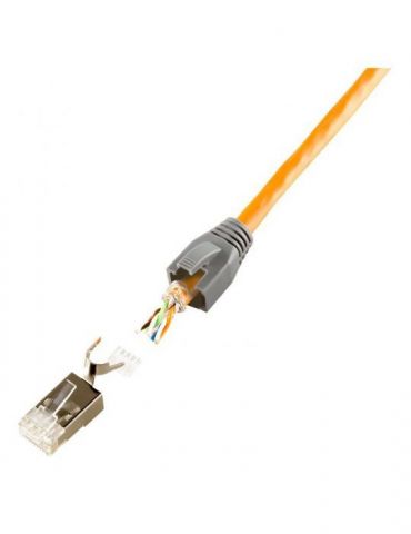 Mufa rj-45 logilink pt. cablu utp ftp sftp cat5e | cat6 | cat6a | cat7 | cat7a | cat8.1 rj-45 (t) ecranat plastic cu metal 50 Lo - Tik.ro