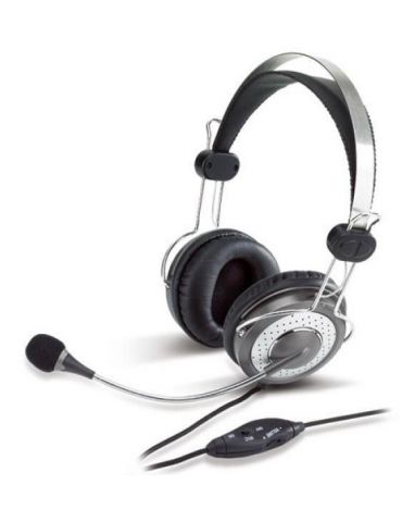 Casti genius hs-04su cu fir standard utilizare multimedia microfon pe brat noise canceling conectare prin jack 3.5 mm x 2 neg Ge - Tik.ro