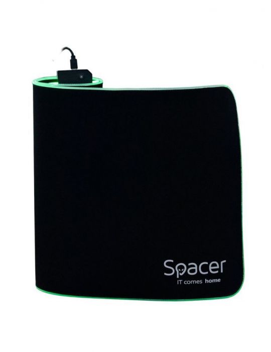 Mousepad rgb spacer gaming cauciuc si material textil 900 x 300 x 3 mm 1.8 m lungime cablu negru sp-pad-game-rgb-b Spacer - 1
