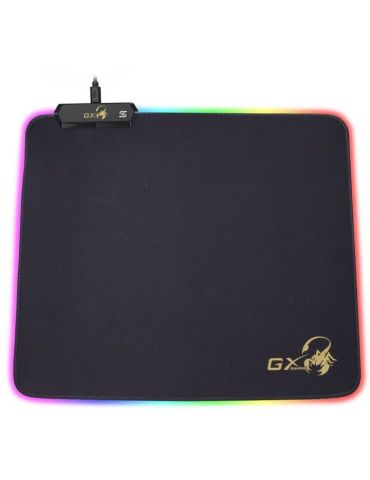 Mouse pad genius gx-pad 300s rgb gaming  cu led cauciuc si material textil 320 x 270 x 3 mm negru  iluminat rgb 31250005400 Geni - Tik.ro