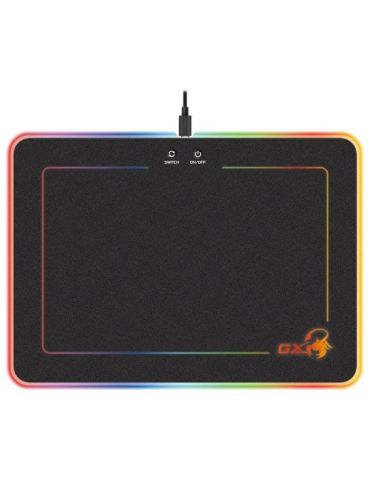 Mouse pad genius gx-pad 600h rgb gaming  cu led cauciuc si material textil 320 x 250 x 5.5 mm negru  iluminat rgb 31250006400 Ge