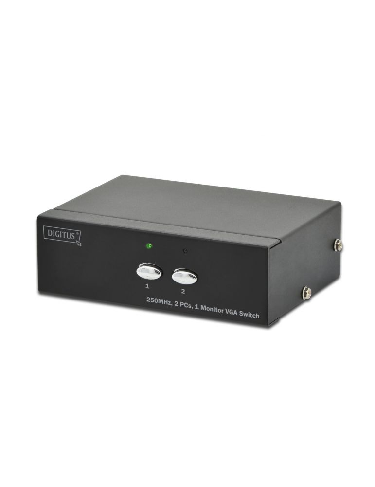 Digitus vga switch 2-port 250mhz 1display 2pcs 3xvga hdsub15 buchse max. 1920x1080 pixel at 60hz incl. power supply ds-44100-
