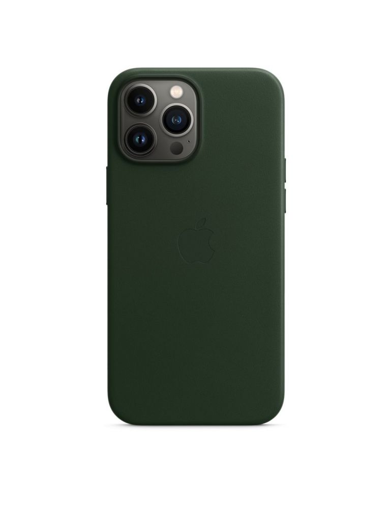 Apple iphone 13 pro max leather case with magsafe - sequoia green (seasonal fall 2021) mm1q3zm/a