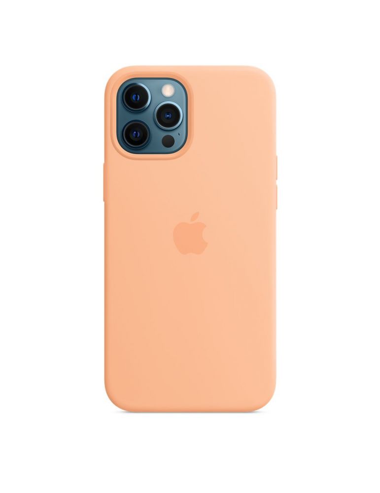 Apple iphone 12 pro max silicone case with magsafe - cantaloupe (seasonal spring2021) mk073zm/a