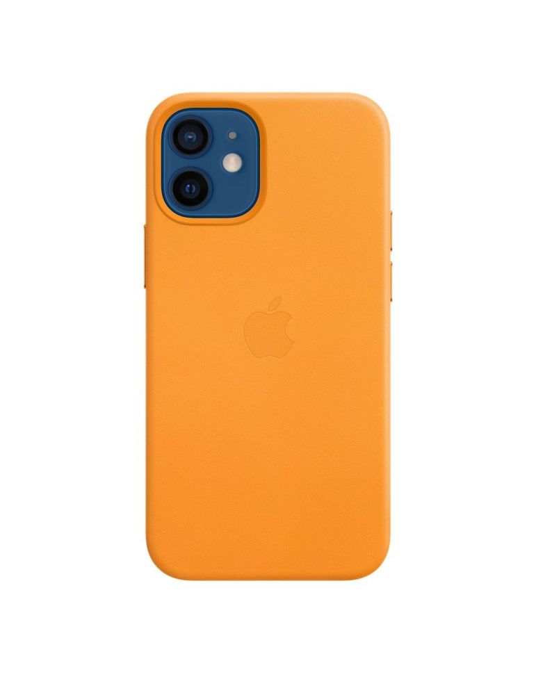 Apple iphone 12 mini leather case with magsafe - california poppy (seasonal fall 2020) mhk63zm/a