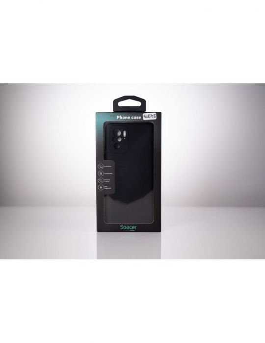 Husa smartphone spacer pentru xiaomi pocophone m3 pro 5g grosime 2mm material flexibil silicon + interior cu microfibra negru Sp