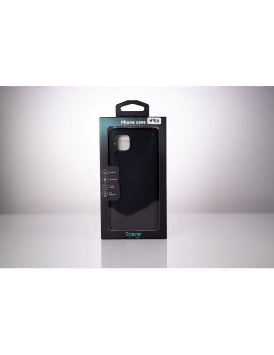 Husa smartphone spacer pentru huawei p 40 lite grosime 2mm material flexibil silicon + interior cu microfibra negru sppc-hu-p Sp