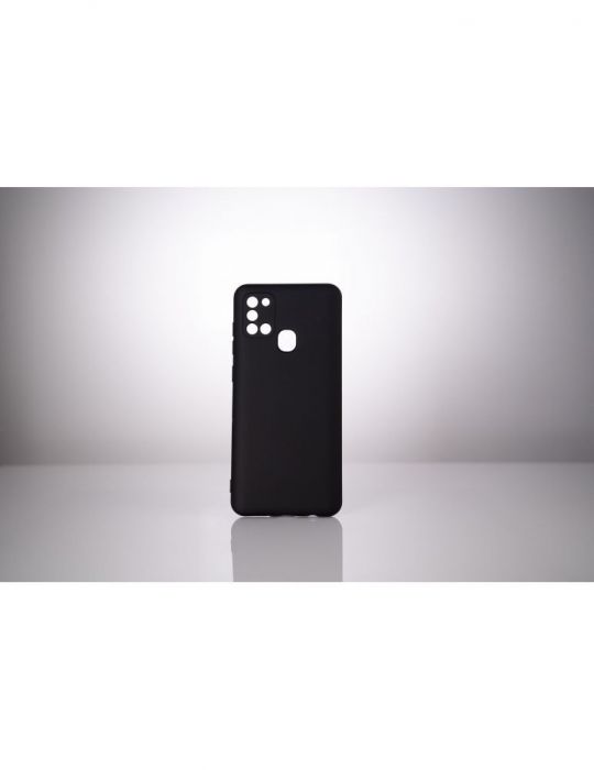 Husa smartphone spacer pentru samsung galaxy a21s grosime 2mm material flexibil silicon + interior cu microfibra negru sppc-s Sp