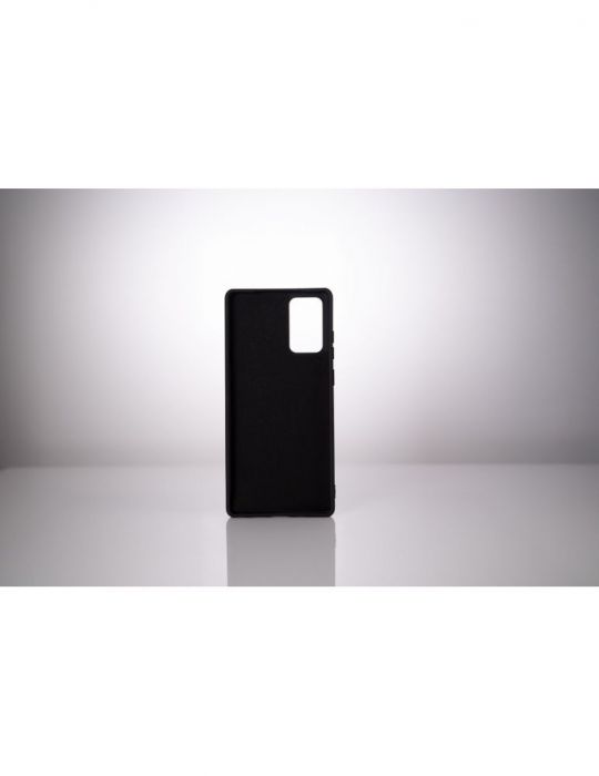 Husa smartphone spacer pentru samsung galaxy note 20 grosime 2mm material flexibil silicon + interior cu microfibra negru spp Sp