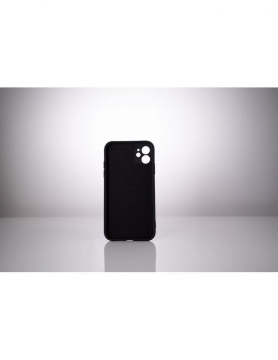 Husa smartphone spacer pentru iphone 11 grosime 2mm material flexibil silicon + interior cu microfibra negru sppc-ap-ip11-slk Sp