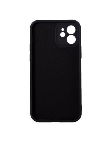 Husa smartphone spacer pentru iphone 12 grosime 2mm material flexibil silicon + interior cu microfibra negru sppc-ap-ip12-slk Sp - Tik.ro