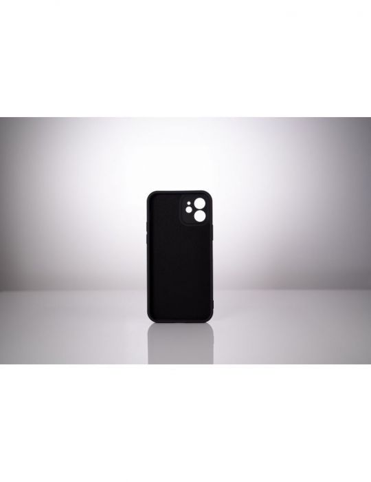 Husa smartphone spacer pentru iphone 12 grosime 2mm material flexibil silicon + interior cu microfibra negru sppc-ap-ip12-slk Sp