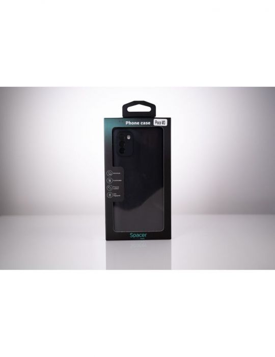 Husa smartphone spacer pentru xiaomi pocophone m3 grosime 1.5mm material flexibil tpu negru ssppc-xi-pc-m3-tpu Spacer - 1