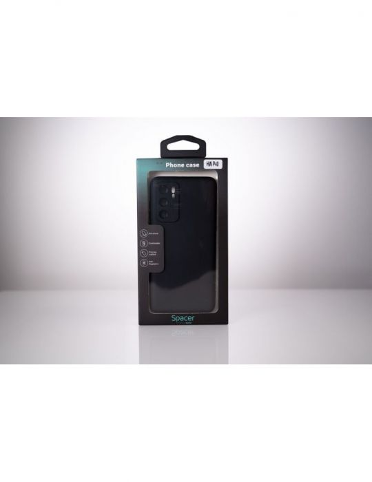Husa smartphone spacer pentru huawei p 40 grosime 1.5mm material flexibil tpu negru sppc-hu-p-40-tpu Spacer - 1