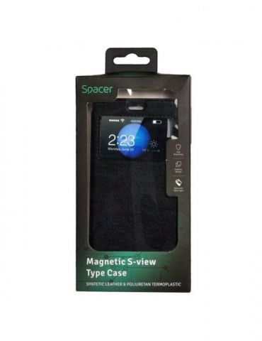 Husa smartphone spacer pentru huawei p9 magnetica tip portofel negru spt-m-hw.p9 Spacer - 1 - Tik.ro
